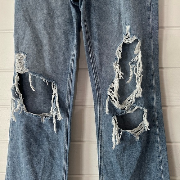 NWT Vervet Jodie 90s Vintage Style Distressed High Rise Wide Leg Dad Jeans Sz 25 - Picture 8 of 12